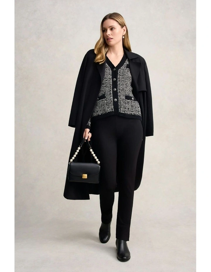 Tape Yarn Cardigan in Black Multi image 6