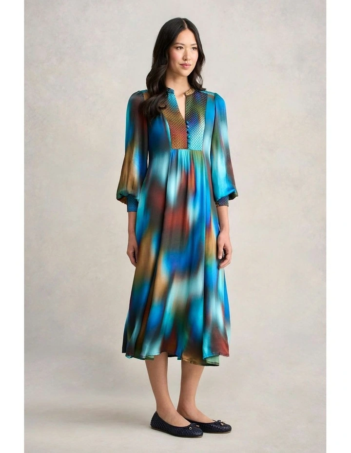 Beaded Smock Dress in Multi image 2