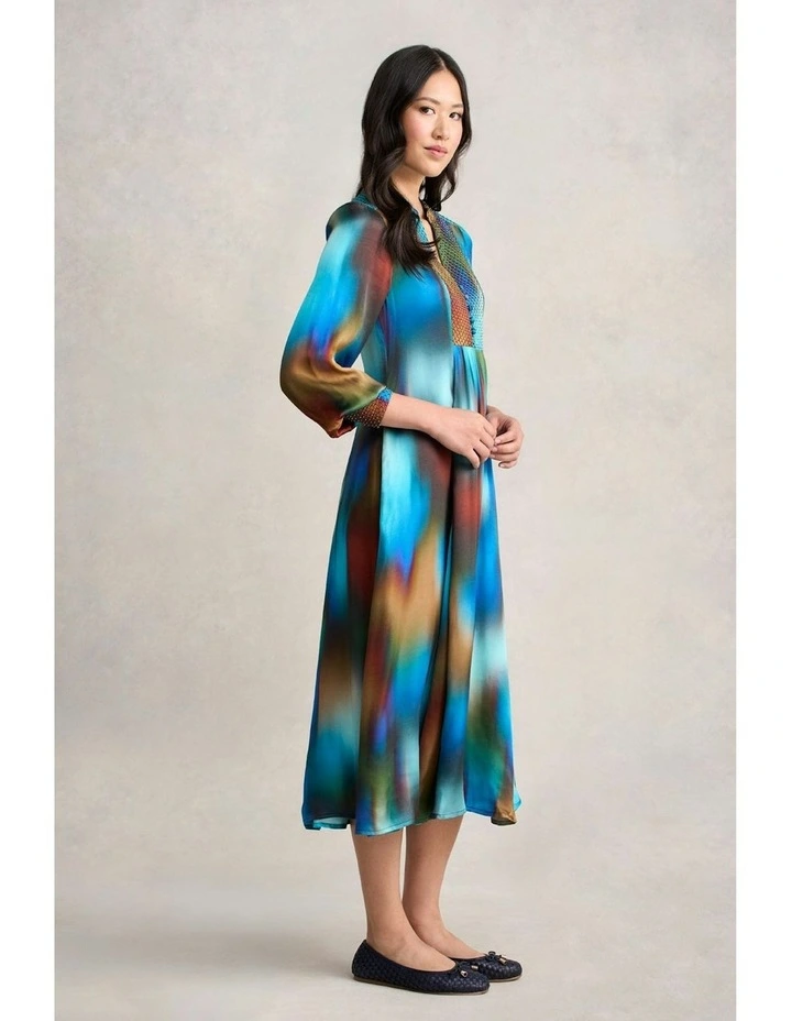 Beaded Smock Dress in Multi image 4