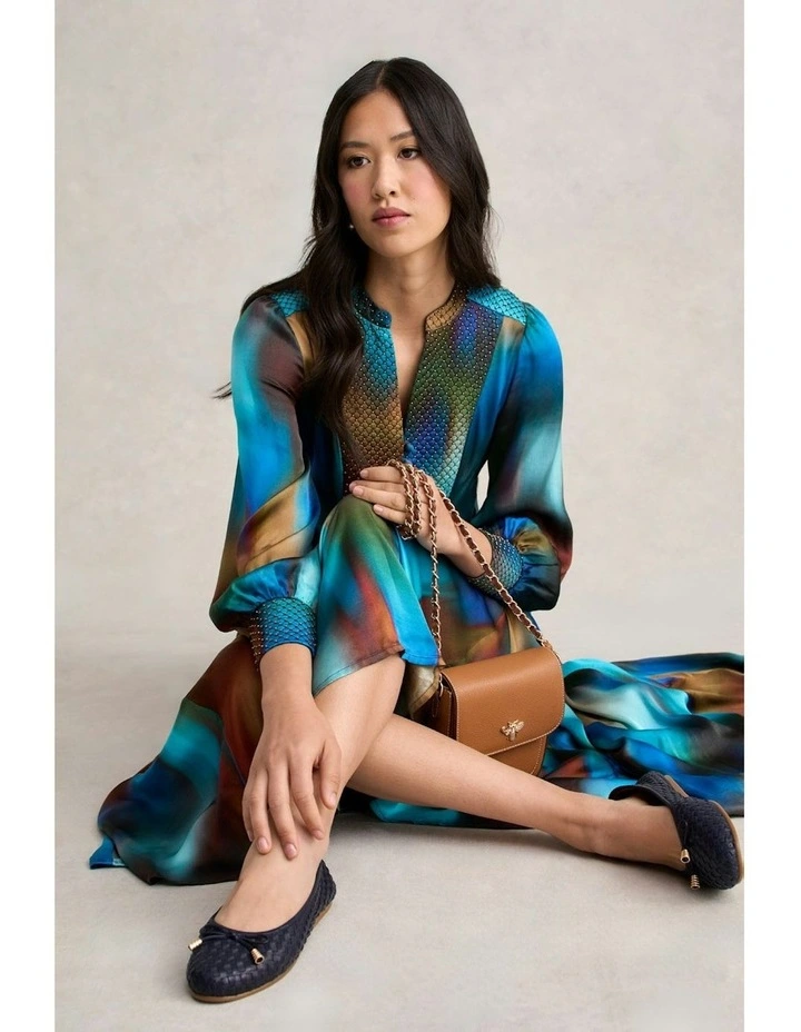 Beaded Smock Dress in Multi image 6