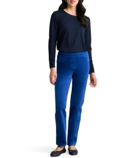 Bengajean Velvet Straight Leg in Prussian Blue