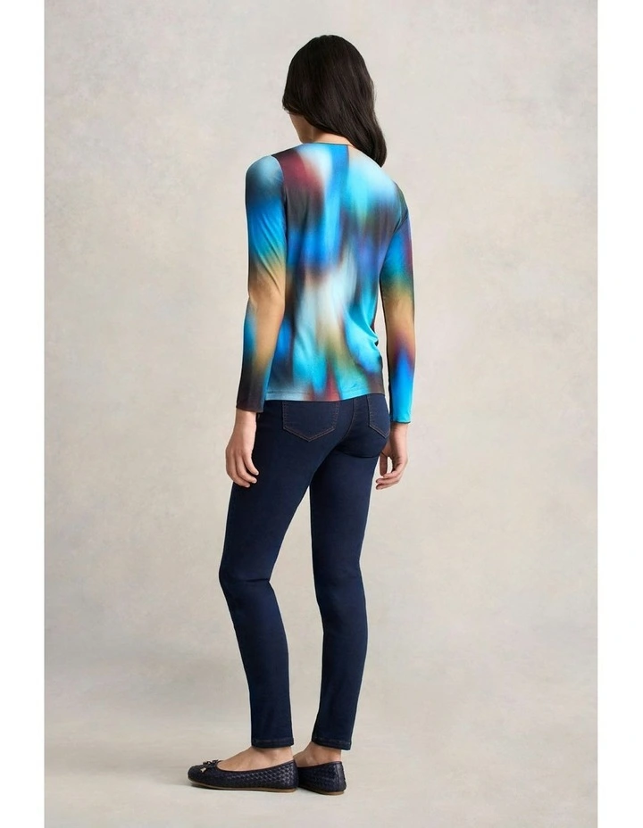 Long Sleeve Crew Neck Top in Multi image 5