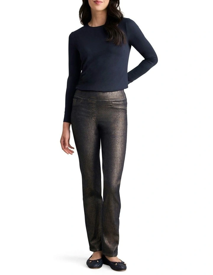 Metallic Straight Bengajean in Bronze Metallic image 1