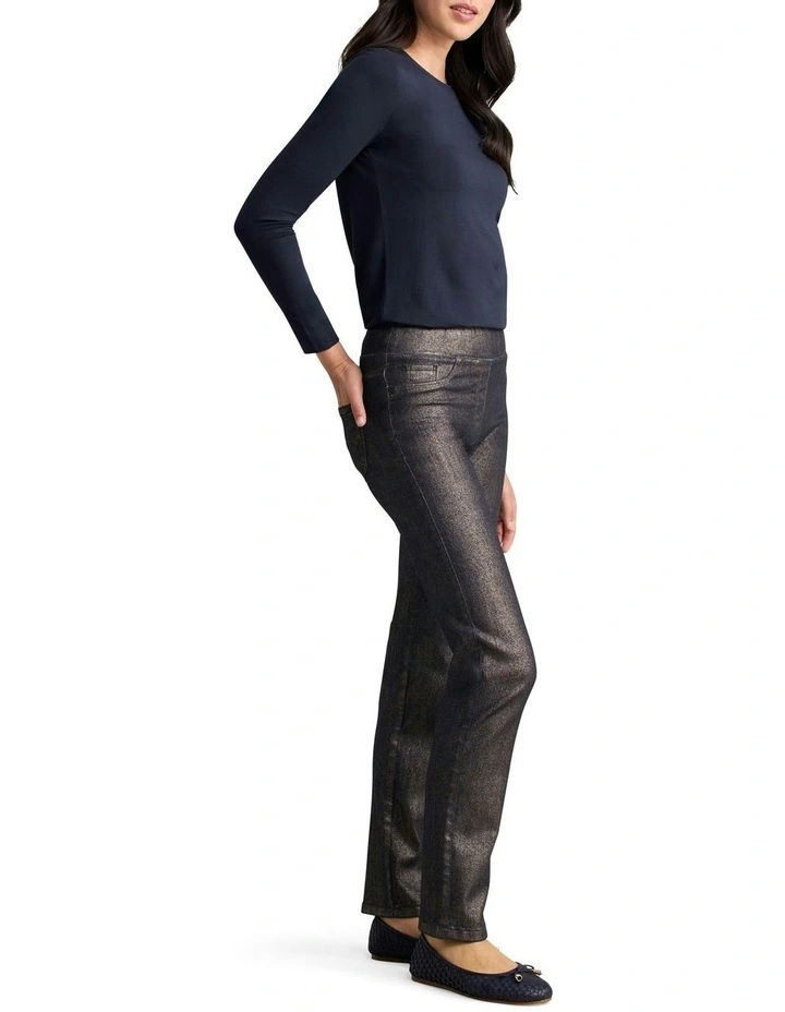 Metallic Straight Bengajean in Bronze Metallic image 2