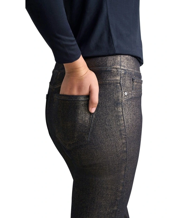 Metallic Straight Bengajean in Bronze Metallic image 3