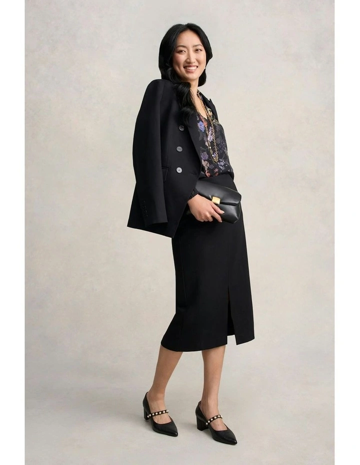 Ponte Midi Skirt in Black image 4