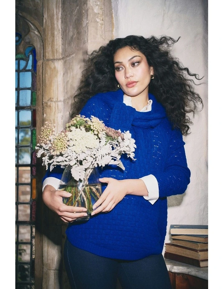 Cotton Wool Bubble Jumper in Electric Blue image 2