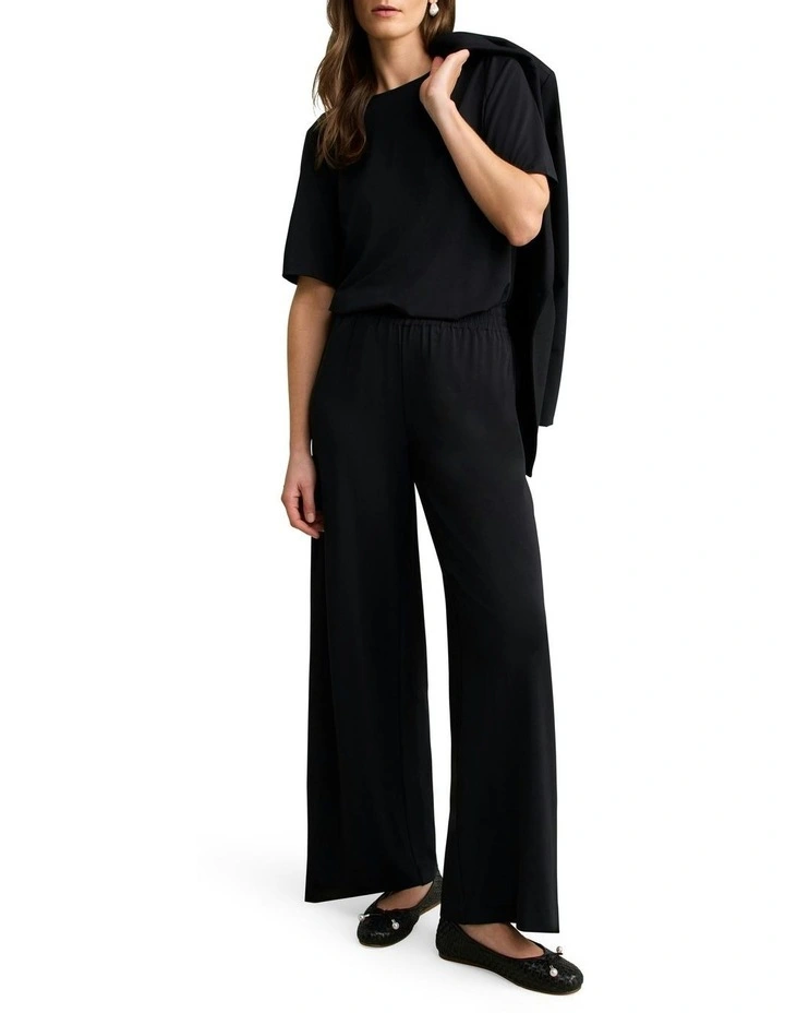 High Twist Palazzo Pant in Black image 2