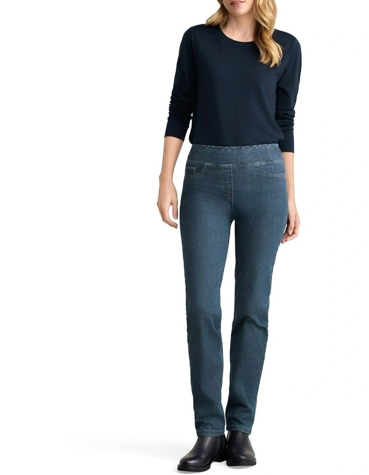 Bengajean Straight Leg Pant in Indigo Grey Wash image 1