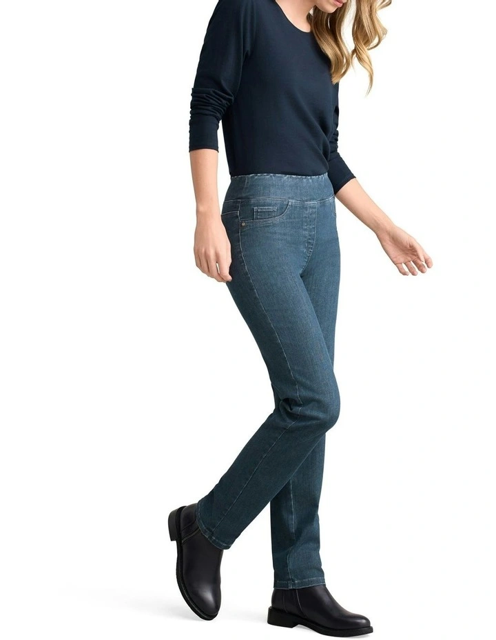 Bengajean Straight Leg Pant in Indigo Grey Wash image 2