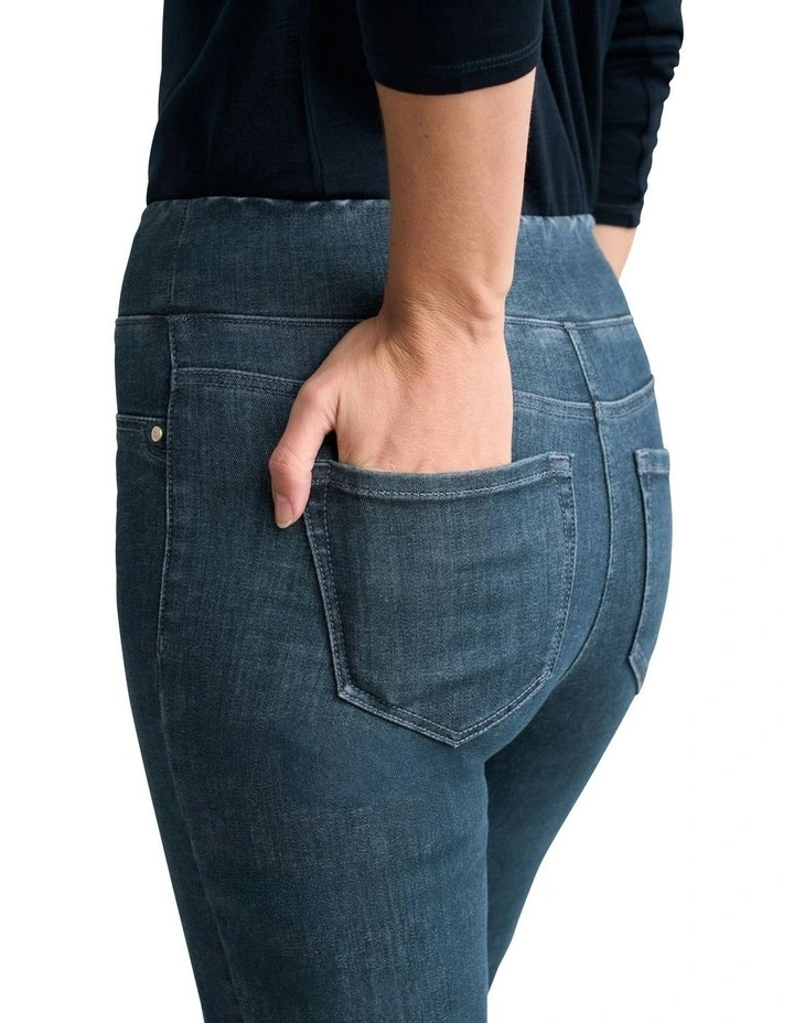 Bengajean Straight Leg Pant in Indigo Grey Wash image 4