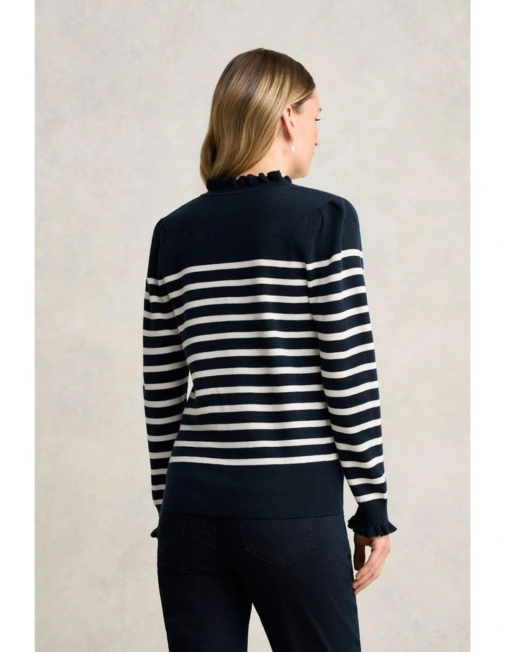 Stripe Wool Jumper in Cream/Ink image 5