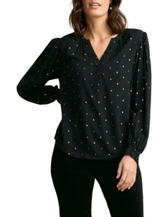 Lurex Diamond Blouse in Metallic Spot