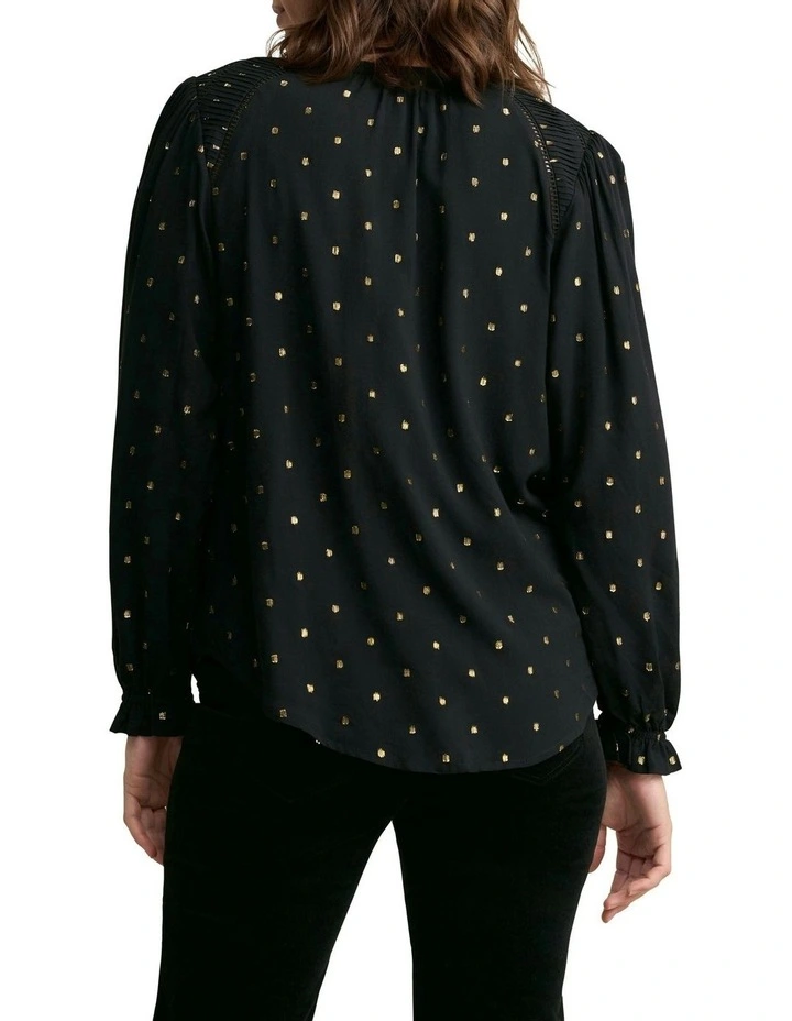 Lurex Diamond Blouse in Metallic Spot image 2