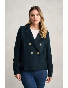 Cable Mix Jacket in Ink