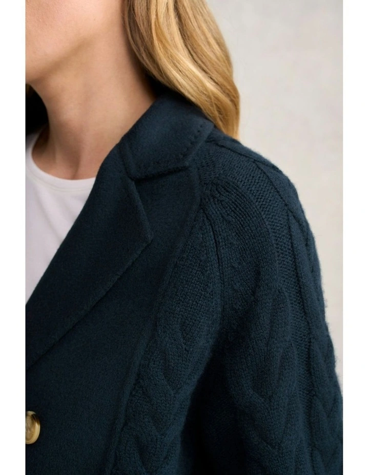 Cable Mix Jacket in Ink image 4