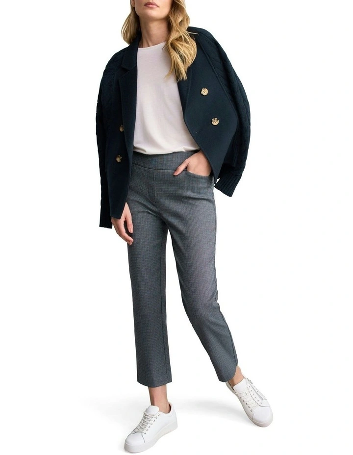 Tapered Check Pant in Ink Textured Check image 2