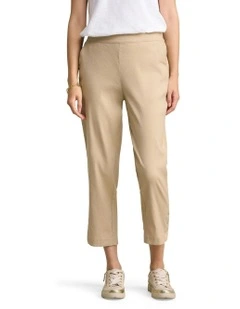 Curved Hem Linen Pant in Flax