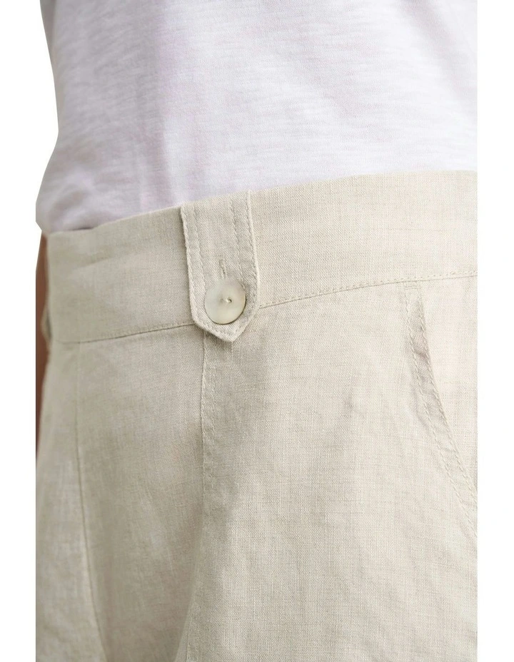 Linen Culotte Pant in Natural Cross Dye image 3