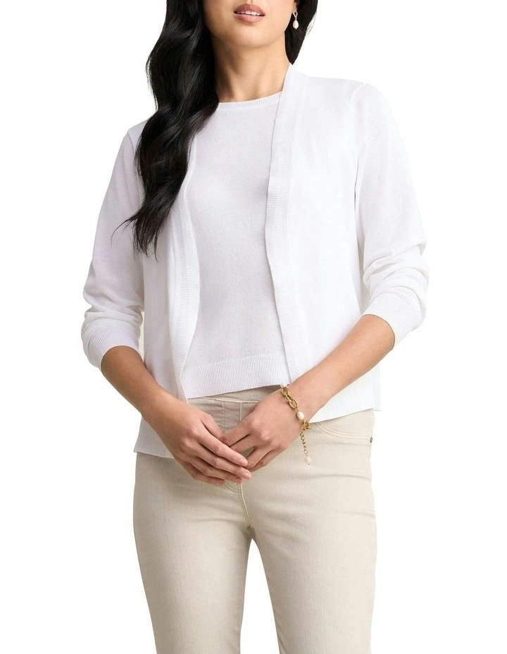 Essential Cardigan in White image 1