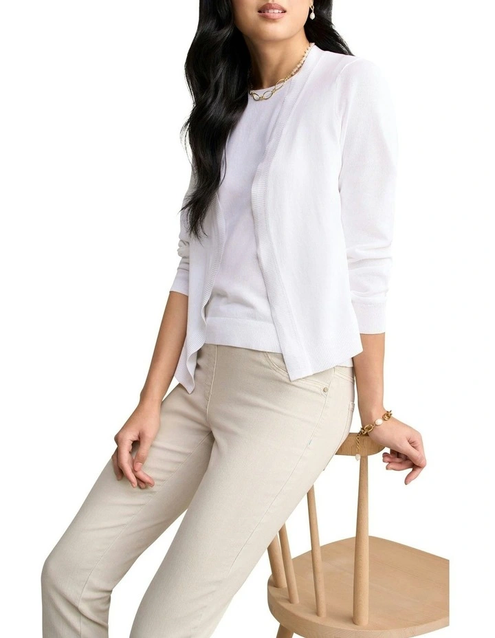 Essential Cardigan in White image 2