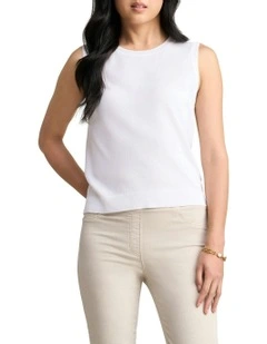 Essential Knit Tank in White