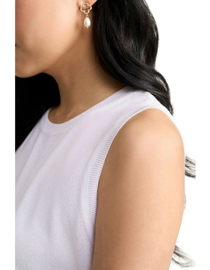 Essential Knit Tank in White image 3