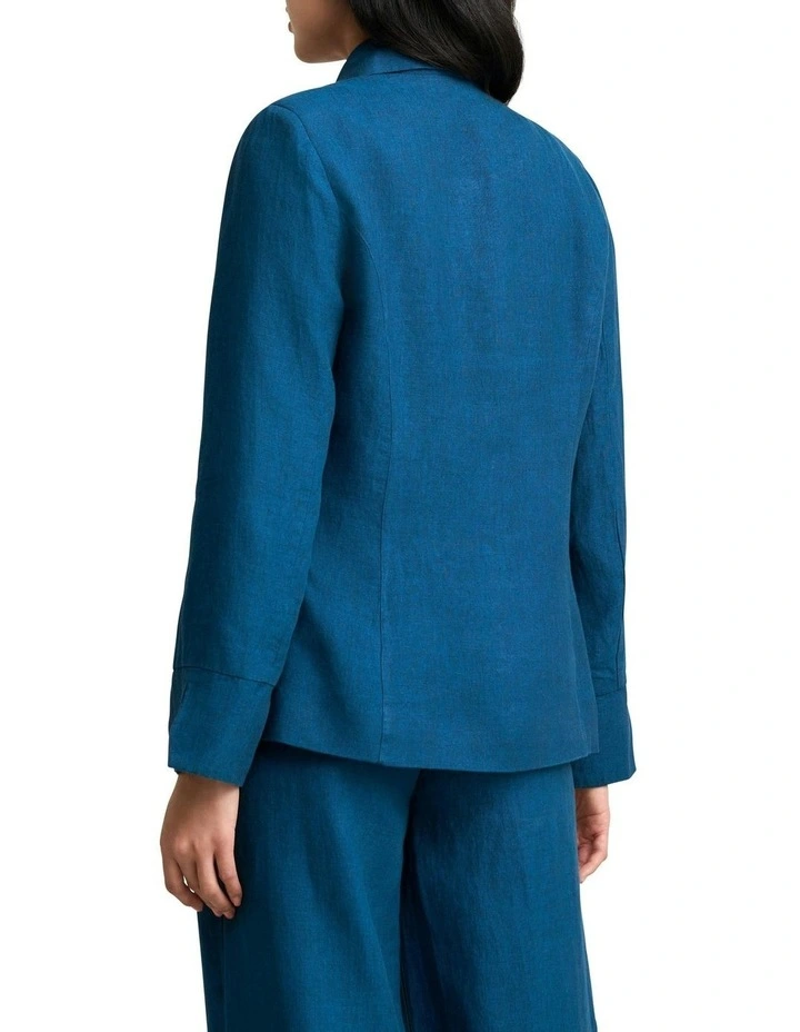 French Linen Jacket in Navy Delave image 5