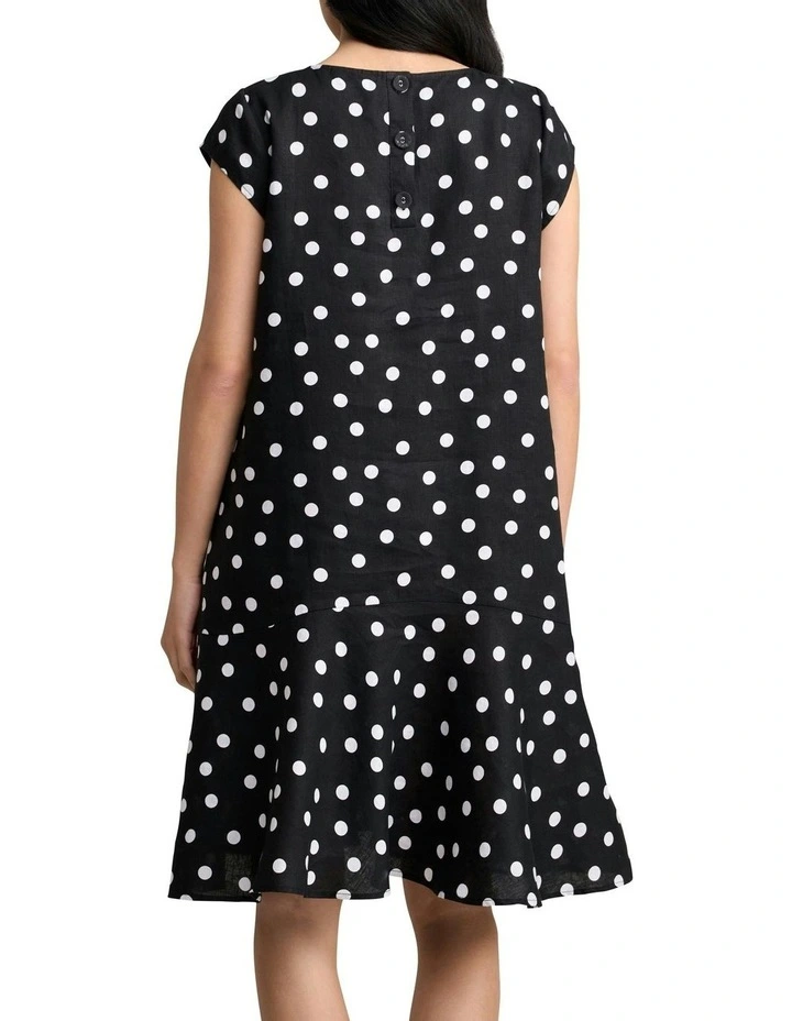 French Linen Sun Dressi n Black Polka Dot image 4