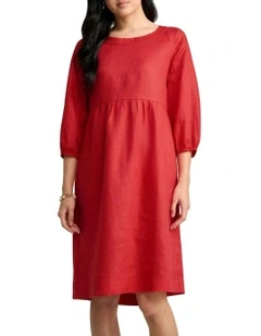 Linen Dress in Poppy