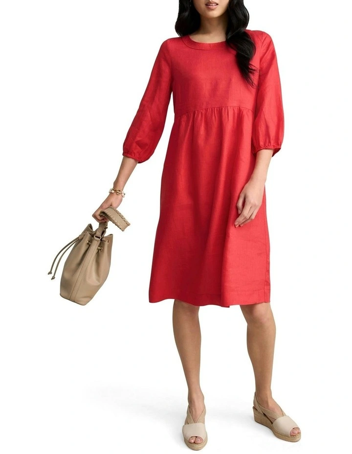 Linen Dress in Poppy image 2