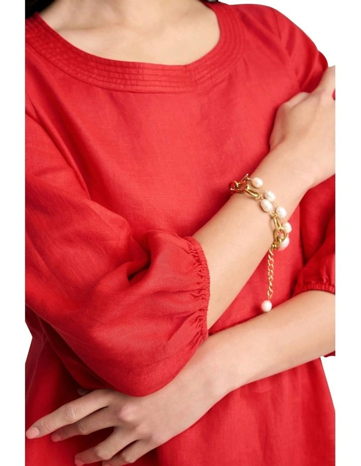 Linen Dress in Poppy image 3