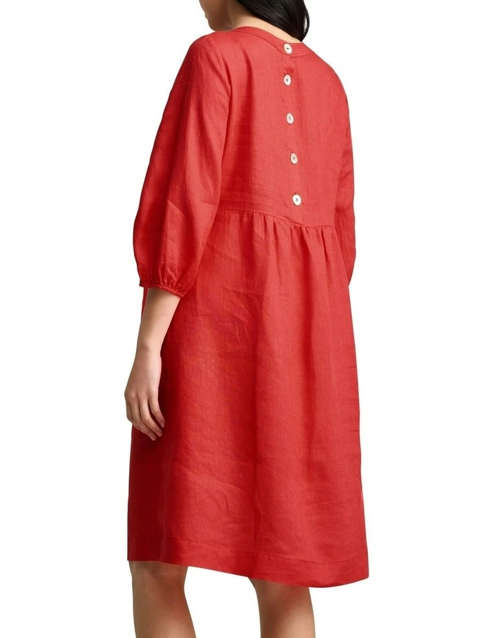 Linen Dress in Poppy image 4