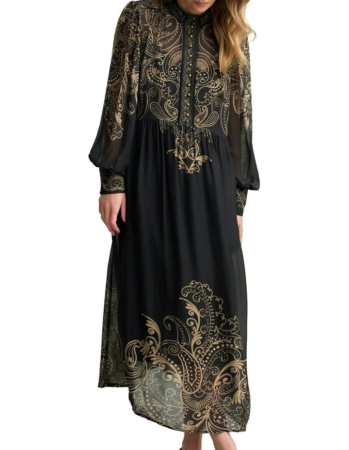 Border Print Dress in Paisley Border Print image 2