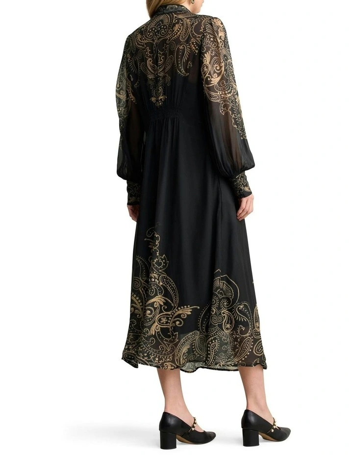 Border Print Dress in Paisley Border Print image 4