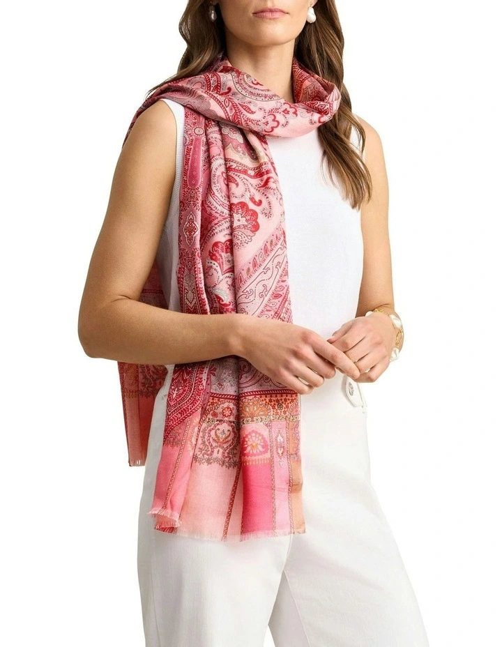 Full Length Waist Tab Linen Pant in White image 2