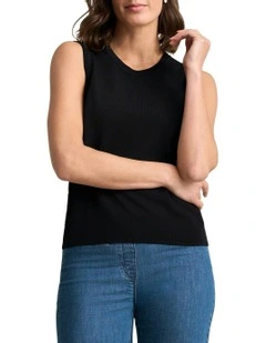 Sleeveless Knit Top in Black