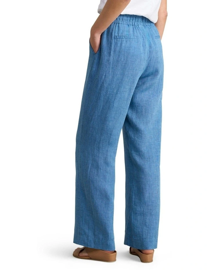 Wide Leg Full Length Pant in Denim Chambray image 4