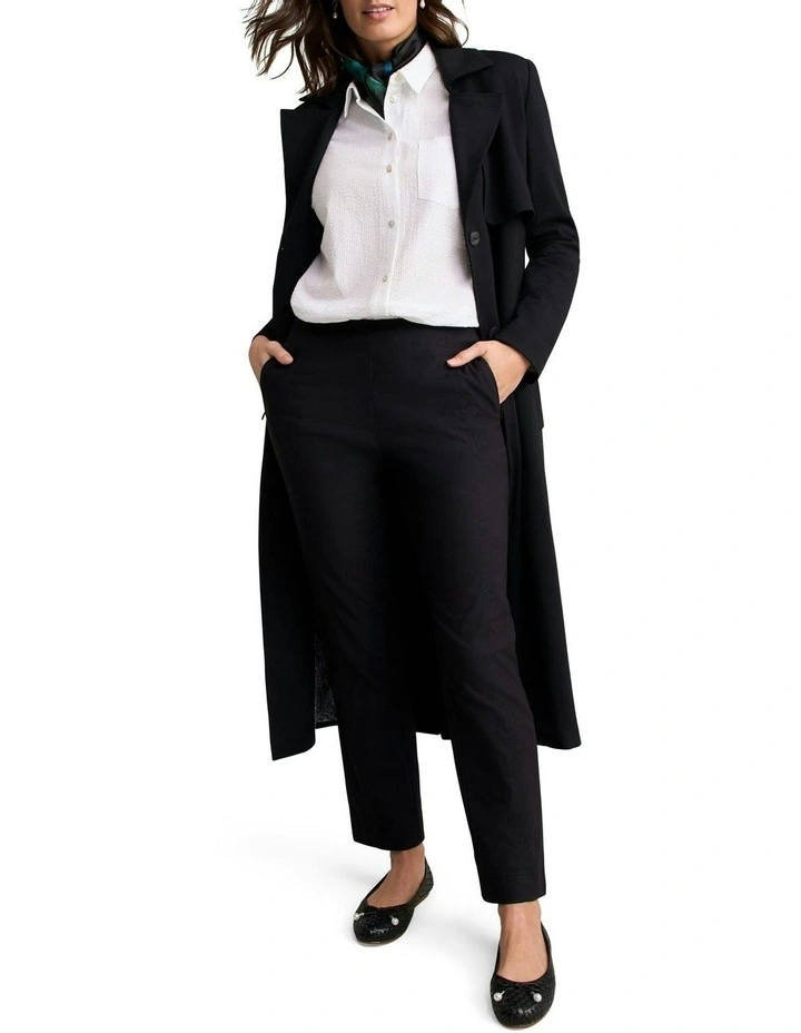 Seam Detail Tapered Pant in Black image 2