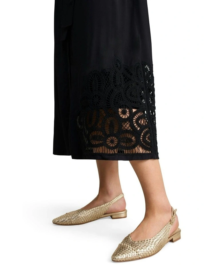 Lace Insert Dress in Black image 4