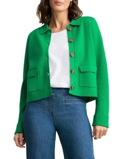 Milano Knit Jacket in Emerald