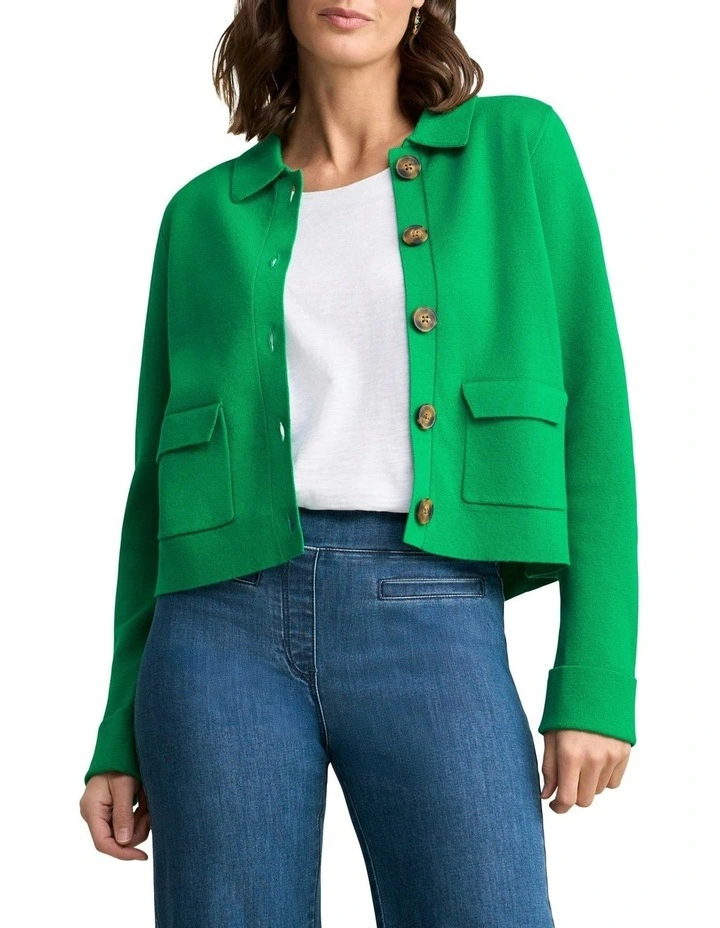 Milano Knit Jacket in Emerald image 1
