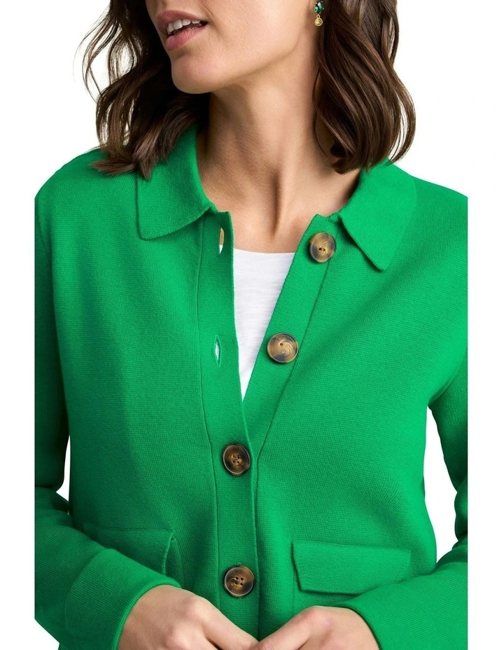 Milano Knit Jacket in Emerald image 2