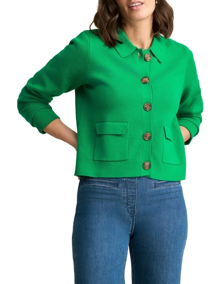 Milano Knit Jacket in Emerald image 3