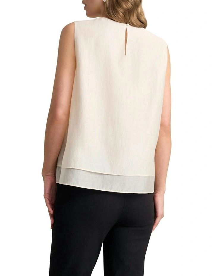 Floral Applique Top in Cream image 4