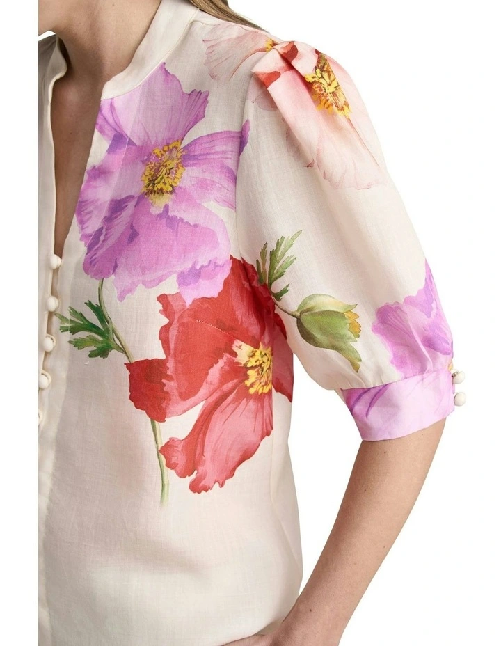 Ramie Blouse in White image 3