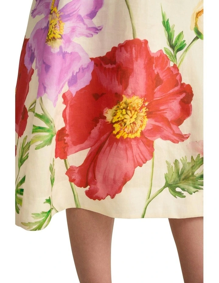 Ramie A-Line Skirt in Cream image 3