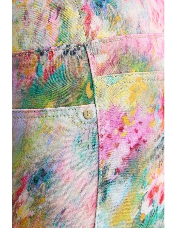 Bengajean 7/8th Button Detail Pant in Multi image 4