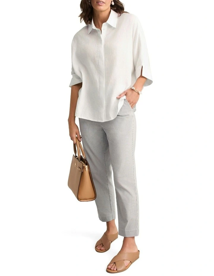 Relaxed Light Weight Shirt in White image 2