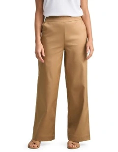 Wide Leg Pant in Tan